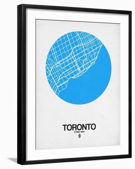 Toronto Street Map Blue-NaxArt-Framed Art Print