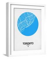 Toronto Street Map Blue-NaxArt-Framed Art Print