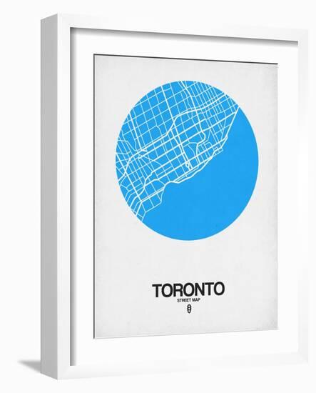 Toronto Street Map Blue-NaxArt-Framed Art Print