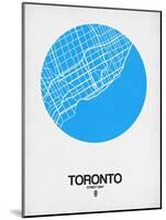 Toronto Street Map Blue-NaxArt-Mounted Art Print