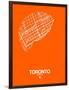 Toronto Street Map Orange-NaxArt-Framed Art Print