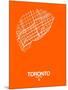 Toronto Street Map Orange-NaxArt-Mounted Art Print