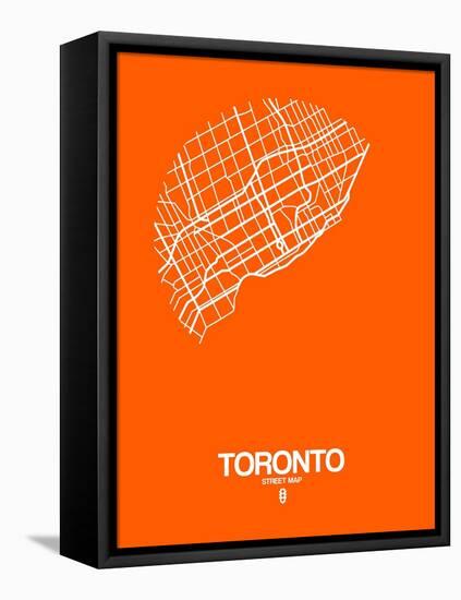 Toronto Street Map Orange-NaxArt-Framed Stretched Canvas