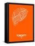 Toronto Street Map Orange-NaxArt-Framed Stretched Canvas