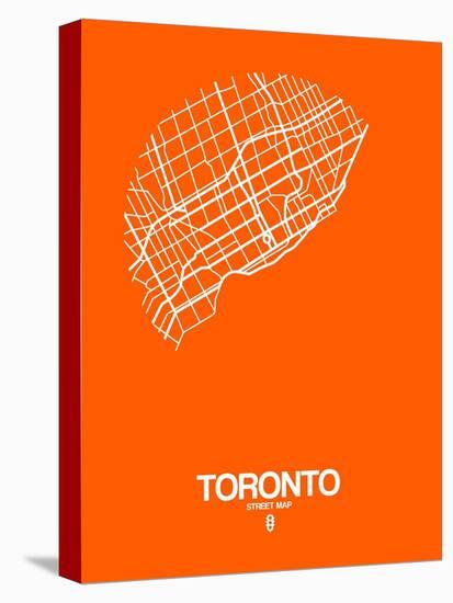 Toronto Street Map Orange-NaxArt-Stretched Canvas