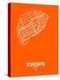 Toronto Street Map Orange-NaxArt-Stretched Canvas