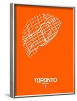 Toronto Street Map Orange-NaxArt-Framed Art Print