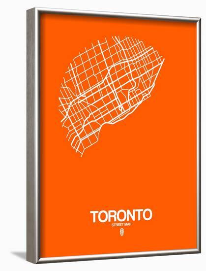 Toronto Street Map Orange-NaxArt-Framed Art Print