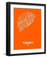 Toronto Street Map Orange-NaxArt-Framed Art Print