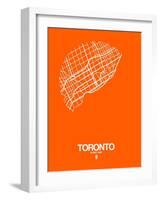 Toronto Street Map Orange-NaxArt-Framed Art Print