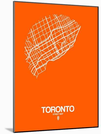 Toronto Street Map Orange-NaxArt-Mounted Art Print