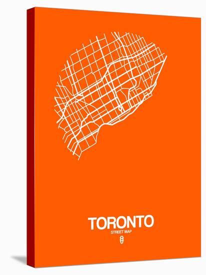 Toronto Street Map Orange-NaxArt-Stretched Canvas