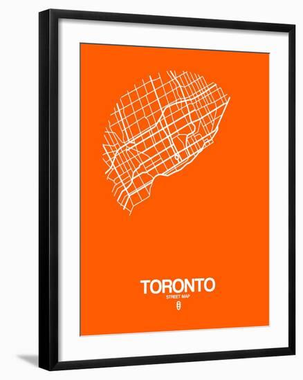 Toronto Street Map Orange-NaxArt-Framed Art Print