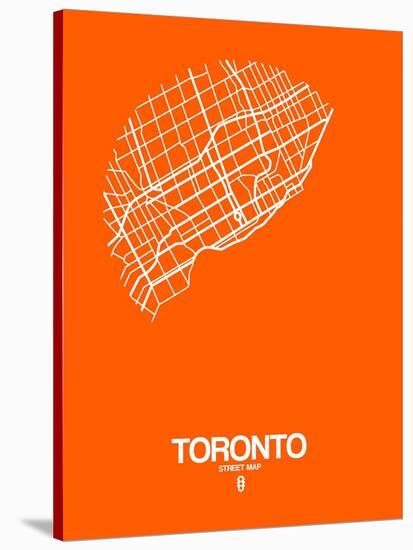 Toronto Street Map Orange-NaxArt-Stretched Canvas