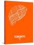 Toronto Street Map Orange-NaxArt-Stretched Canvas