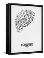 Toronto Street Map White-NaxArt-Framed Stretched Canvas