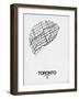 Toronto Street Map White-NaxArt-Framed Art Print