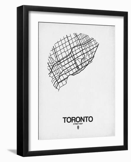 Toronto Street Map White-NaxArt-Framed Art Print