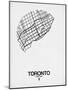 Toronto Street Map White-NaxArt-Mounted Art Print