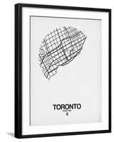 Toronto Street Map White-NaxArt-Framed Art Print