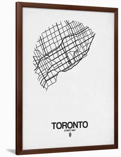 Toronto Street Map White-NaxArt-Framed Art Print