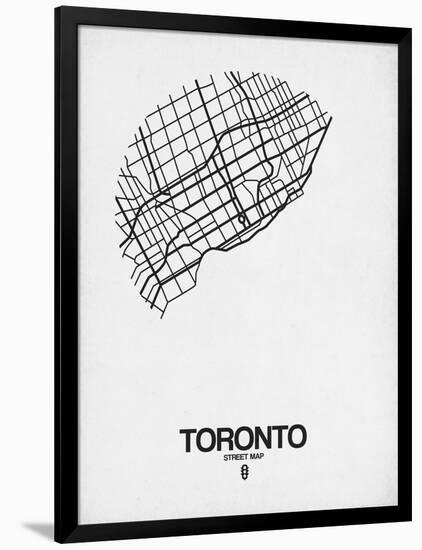 Toronto Street Map White-NaxArt-Framed Art Print