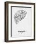 Toronto Street Map White-NaxArt-Framed Art Print