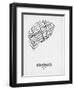 Toronto Street Map White-NaxArt-Framed Art Print