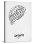 Toronto Street Map White-NaxArt-Stretched Canvas
