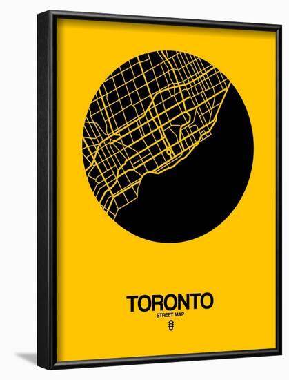 Toronto Street Map Yellow-NaxArt-Framed Art Print