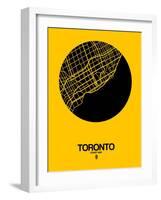 Toronto Street Map Yellow-NaxArt-Framed Art Print