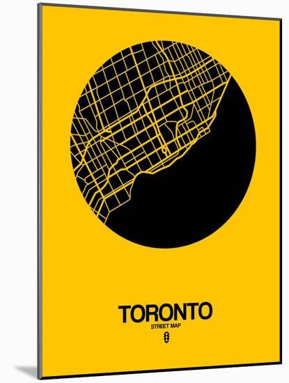 Toronto Street Map Yellow-NaxArt-Mounted Art Print