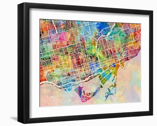 Toronto Street Map-Tompsett Michael-Framed Art Print