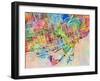 Toronto Street Map-Tompsett Michael-Framed Art Print