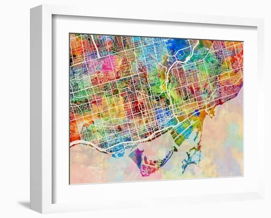 Toronto Street Map-Tompsett Michael-Framed Art Print