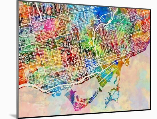 Toronto Street Map-Tompsett Michael-Mounted Art Print