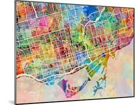 Toronto Street Map-Tompsett Michael-Mounted Art Print