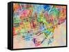 Toronto Street Map-Tompsett Michael-Framed Stretched Canvas