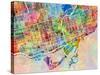 Toronto Street Map-Tompsett Michael-Stretched Canvas