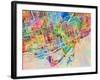 Toronto Street Map-Tompsett Michael-Framed Art Print