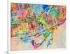 Toronto Street Map-Tompsett Michael-Framed Art Print