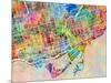 Toronto Street Map-Tompsett Michael-Mounted Art Print