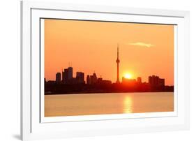 Toronto Sunrise Skyline & Lake-null-Framed Art Print