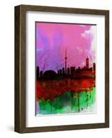 Toronto Watercolor Skyline-NaxArt-Framed Art Print