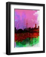 Toronto Watercolor Skyline-NaxArt-Framed Art Print