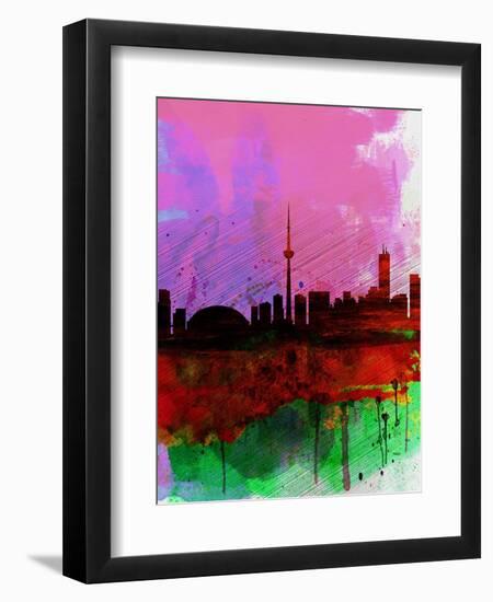 Toronto Watercolor Skyline-NaxArt-Framed Art Print