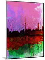 Toronto Watercolor Skyline-NaxArt-Mounted Art Print