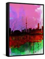 Toronto Watercolor Skyline-NaxArt-Framed Stretched Canvas