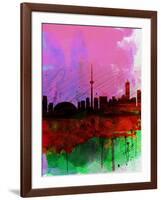 Toronto Watercolor Skyline-NaxArt-Framed Art Print