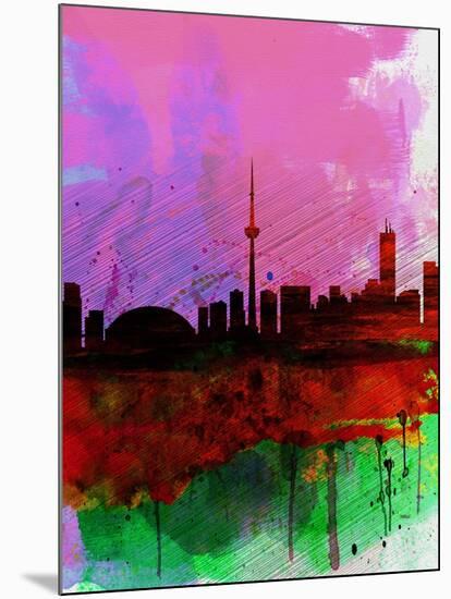 Toronto Watercolor Skyline-NaxArt-Mounted Art Print